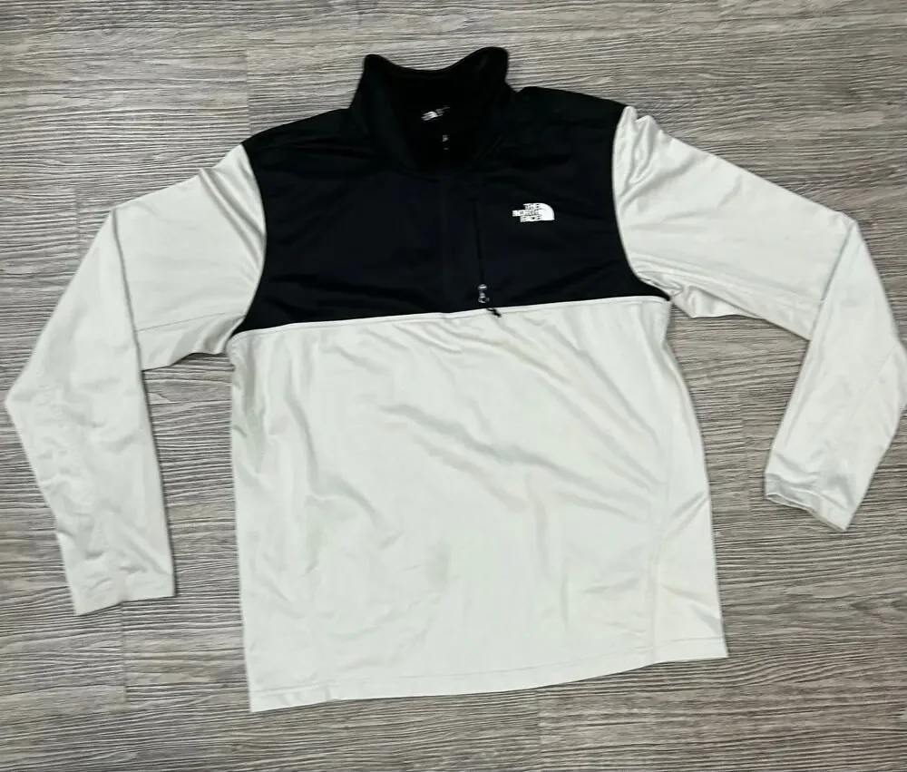 The North Face 1/4 Zip Pullover Jacket Mens Large Black Gray Colorblock Outdoor